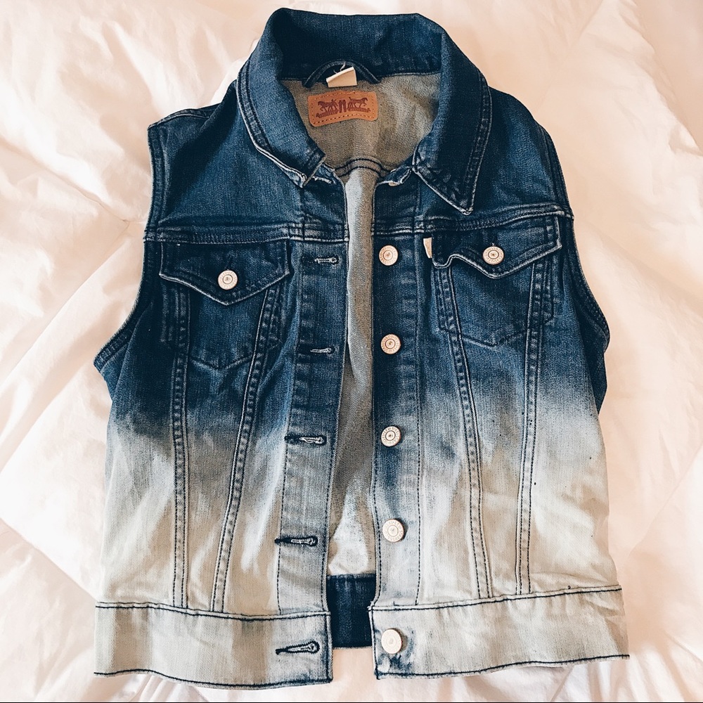 Ombré denim vest
